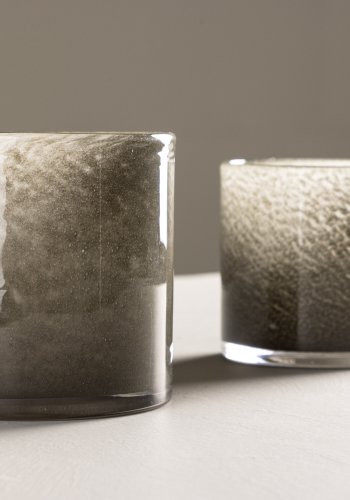 VENTURE DESIGN Glora lysestage, rund - lysegrn glas (12x12H)