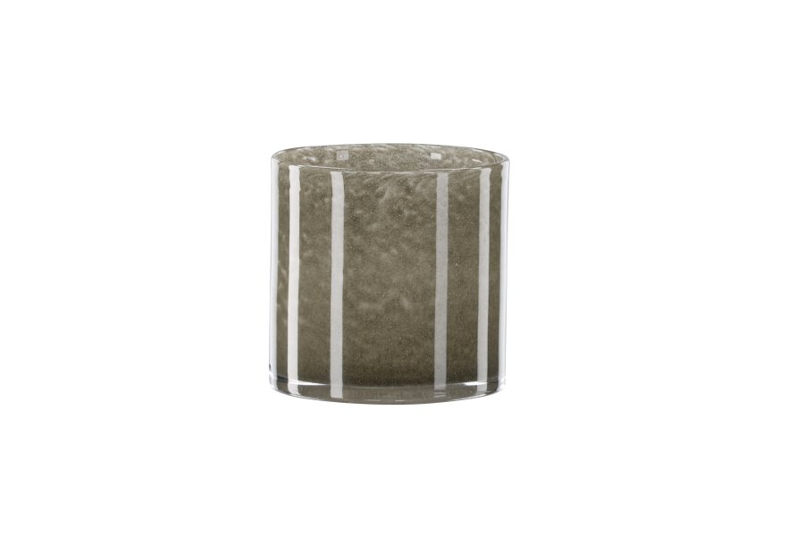 VENTURE DESIGN Glora lysestage, rund - lysegrn glas (12x12H)