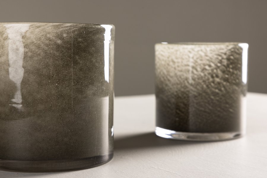 VENTURE DESIGN Glora lysestage, rund - lysegrn glas (12x12H)