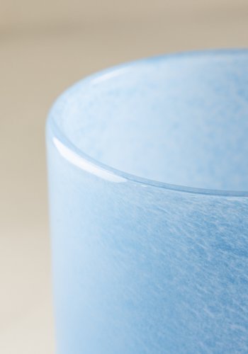 VENTURE DESIGN Glora lysestage, rund - lysebl glas (12x12H)