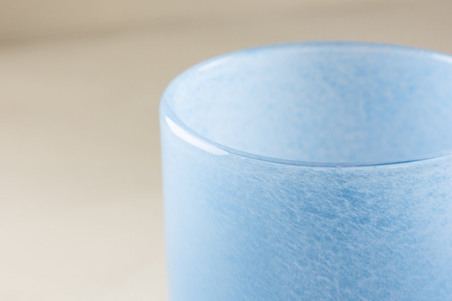 VENTURE DESIGN Glora lysestage, rund - lysebl glas (12x12H)