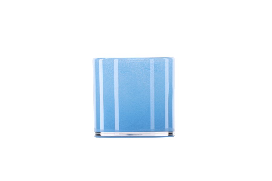 VENTURE DESIGN Glora lysestage, rund - lysebl glas (12x12H)