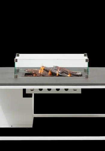 COSI FIRES Cosiloft 120 lounge ildbord, rektangulr - gr og hvid aluminium (120x80)