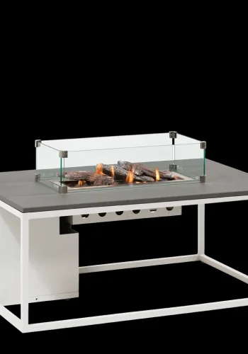 COSI FIRES Cosiloft 120 lounge ildbord, rektangulr - gr og hvid aluminium (120x80)