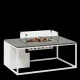 COSI FIRES Cosiloft 120 lounge ildbord, rektangulr - gr og hvid aluminium (120x80)