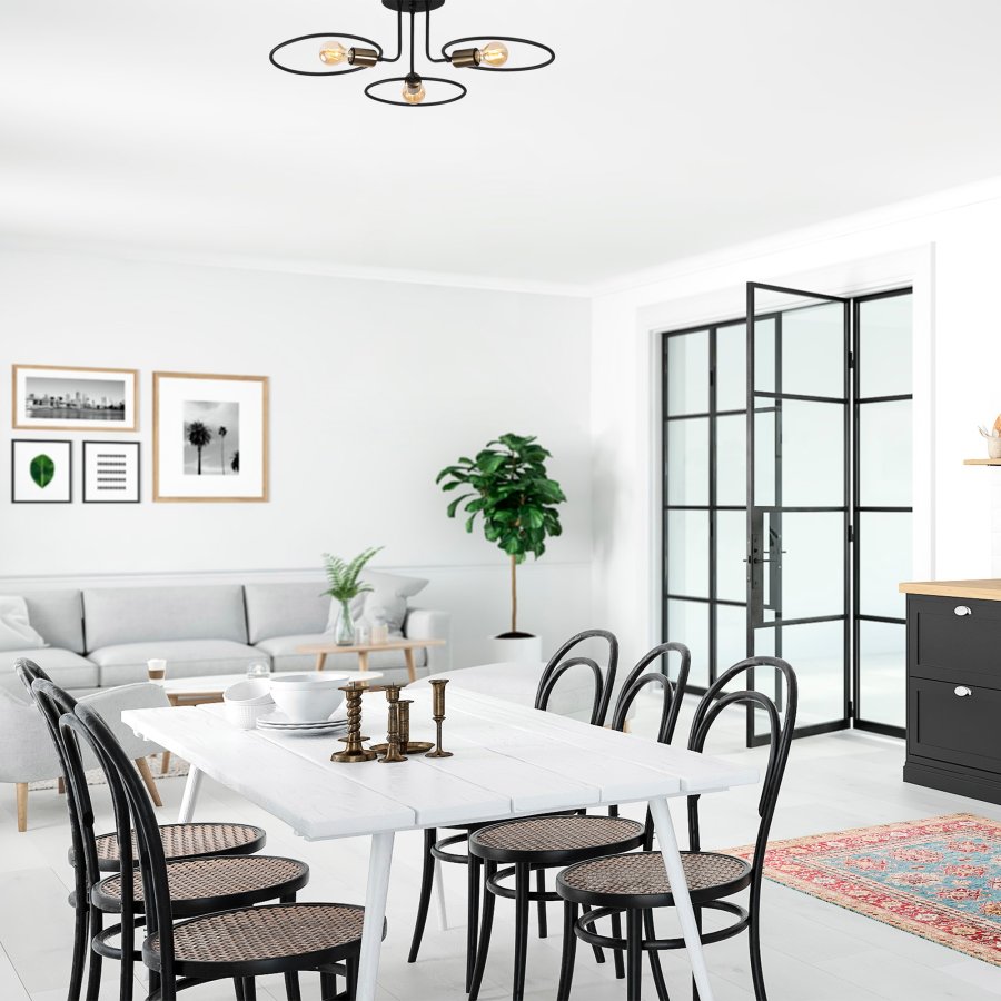 LUMI Cirkel loftlampe - sort jern