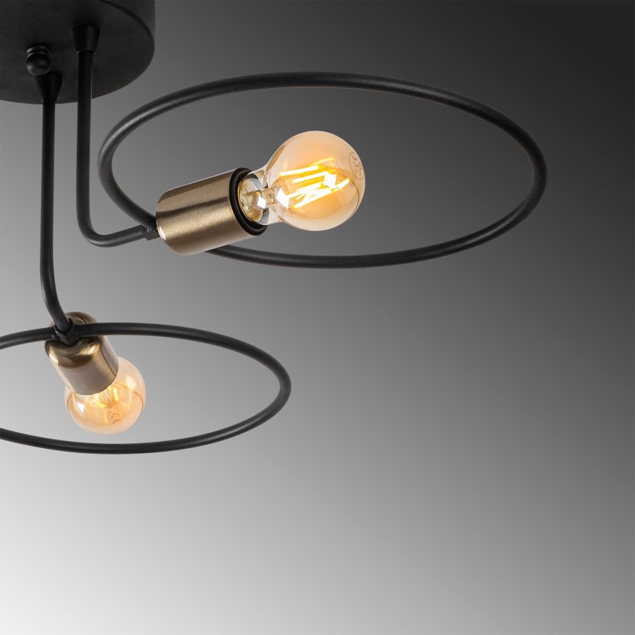 LUMI Cirkel loftlampe - sort jern