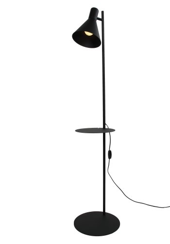 TK Jump gulvlampe, m. 1 hylde - sort metal