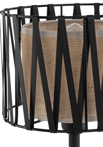 TK Harmony bordlampe - natur jute og sort metal