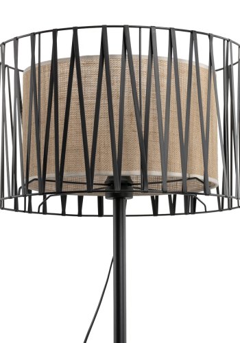 TK Harmony gulvlampe - natur jute og sort metal