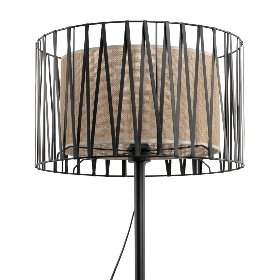 TK Harmony gulvlampe - natur jute og sort metal