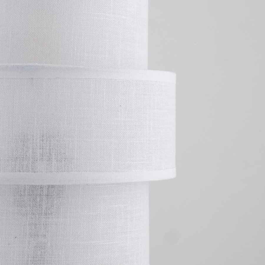 TK Calisto bordlampe - hvid stof og sort metal