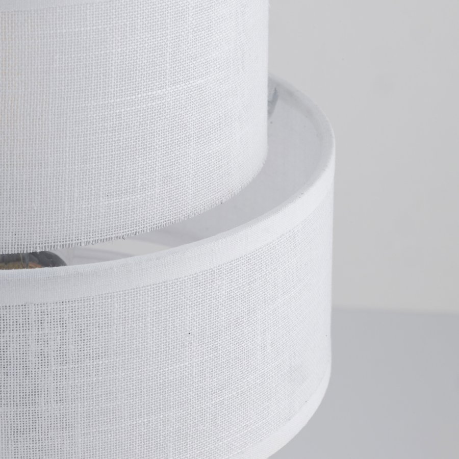 TK Calisto bordlampe - hvid stof og sort metal