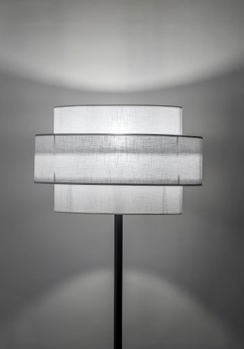 TK Calisto gulvlampe - hvid stof og sort metal