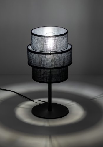 TK Calisto bordlampe - sort stof og sort stl