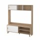 TVILUM Ikast TV-vg med 2 skydedre, Jackson Hickory/Hvid, 158,7 x 48,35 x 180,9 cm