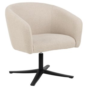 ACT NORDIC Ramsey drejestol, m. armln og lynls - beige stof og sort stl