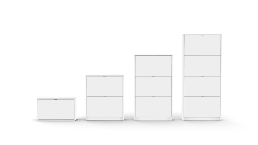 TVILUM Shoes skoskab - hvid tr, m. 2 klaplger 