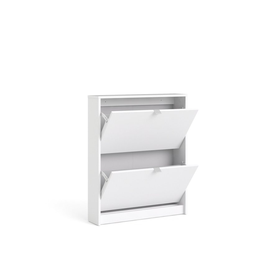 TVILUM Shoes skoskab - hvid tr, m. 2 klaplger 