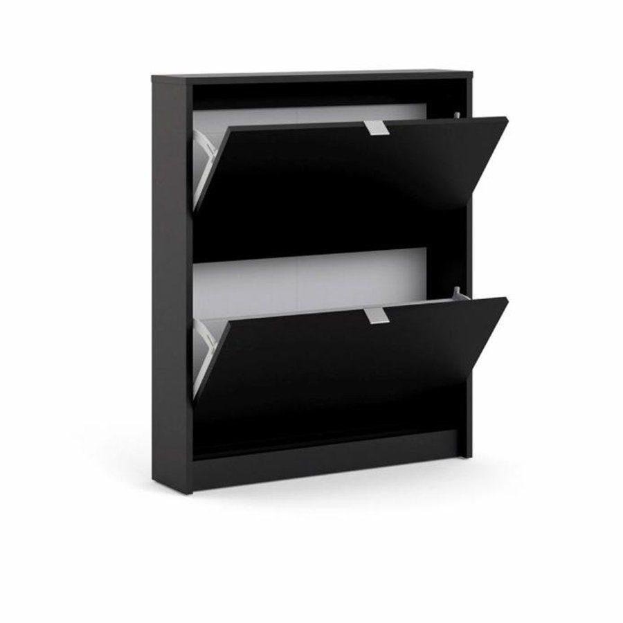 TVILUM Shoes skoskab, m. 2 klaplger med 1 rum - sort folie