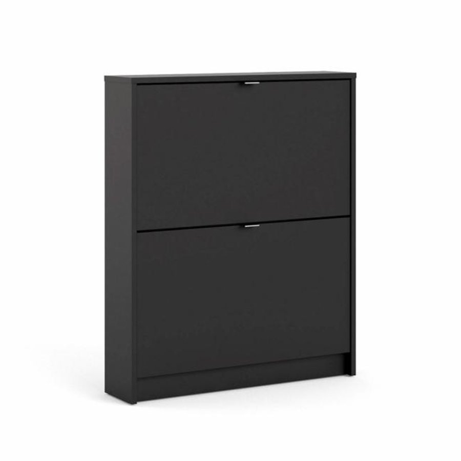 TVILUM Shoes skoskab, m. 2 klaplger med 1 rum - sort folie