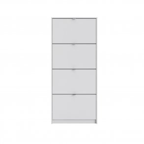 TVILUM Shoes skoskab - hvid tr, m. 4 klaplger 