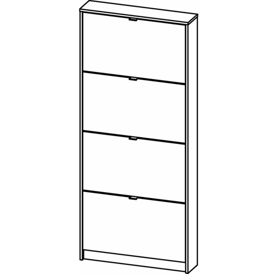TVILUM Shoes skoskab, m. 4 klaplger med 1 rum - sort folie