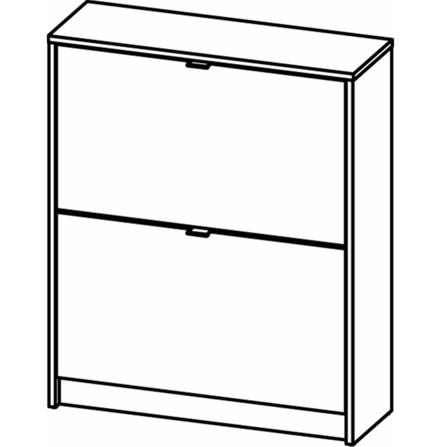 TVILUM Shoes skoskab, m. 2 klaplger med 2 rum - sort folie