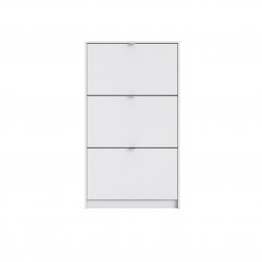 TVILUM Shoes skoskab - hvid tr, m. 3 klaplger og 2 rum 