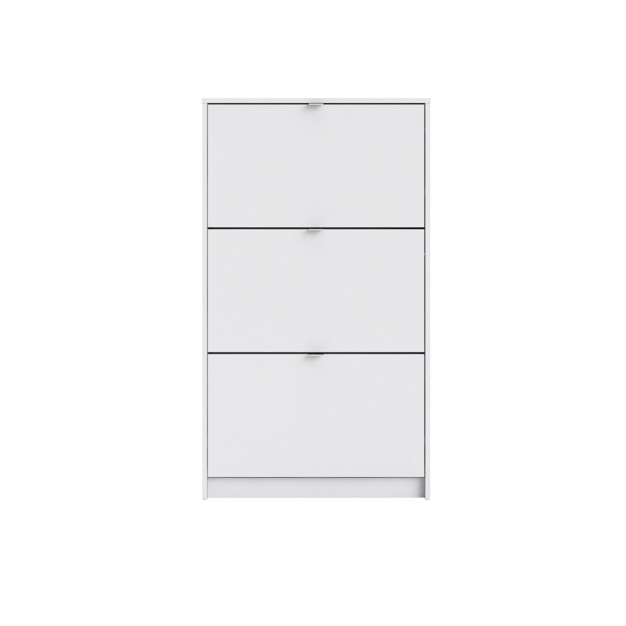 TVILUM Shoes skoskab - hvid tr, m. 3 klaplger og 2 rum 