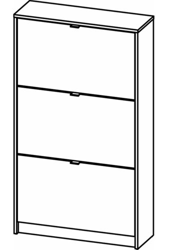 TVILUM Shoes skoskab, m. 3 klaplger med 2 rum - sort folie