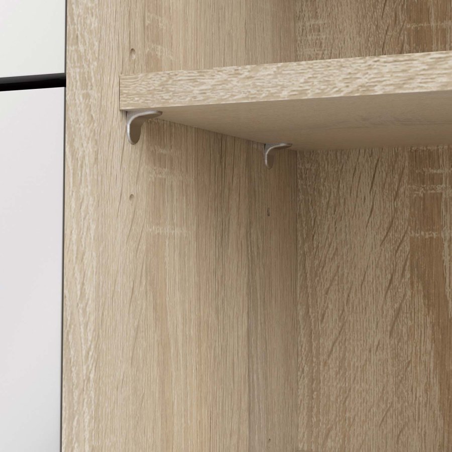 TVILUM Shoes skoskab - natur/hvid hjglans egetrsfinér/tr, m. 3 klaplger, 1 lge og 2 rum