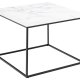 ACT NORDIC Barossa sofabord, kvadratisk - hvid papir Carrara marmorlook og sort stl (60x60)