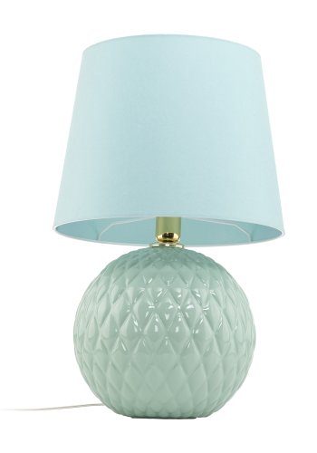 TK Santana bordlampe - myntegrn stof og myntegrn glas