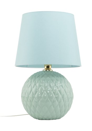 TK Santana bordlampe - myntegrn stof og myntegrn glas