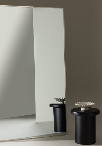 VENTURE DESIGN Orlando gulvspejl, rektangulr - spejlglas og beige aluminium (120x190)