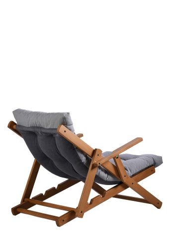 NORDVÄRK Repose udendrs liggestol, m. armln og hynde, justerbar hjde - gr polyester og bgetr