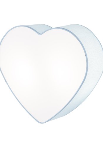 TK Heart brnelampe - bl stof og hvid plastik/metal