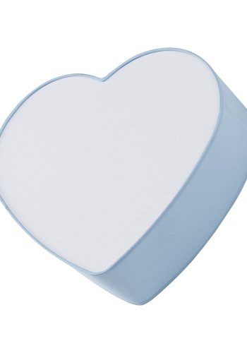 TK Heart brnelampe - bl stof og hvid plastik/metal