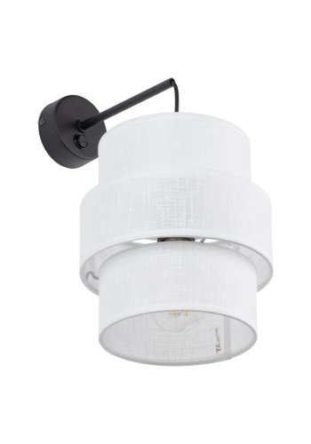 TK Calisto vglampe - hvid stof og sort metal