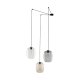 TK Elio loftlampe, m. 3 skrme - multifarvet glas og sort metal