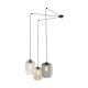 TK Elio loftlampe, m. 3 skrme - multifarvet glas og sort metal