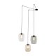 TK Elio loftlampe, m. 3 skrme - multifarvet glas og sort metal