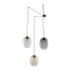TK Elio loftlampe, m. 3 skrme - multifarvet glas og sort metal