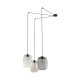 TK Elio loftlampe, m. 3 skrme - multifarvet glas og sort metal