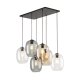 TK Elio loftlampe, m. 6 skrme - multifarvet glas og sort metal