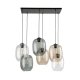 TK Elio loftlampe, m. 6 skrme - multifarvet glas og sort metal