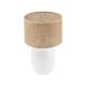 TK Melody bordlampe - natur jute og hvid glas