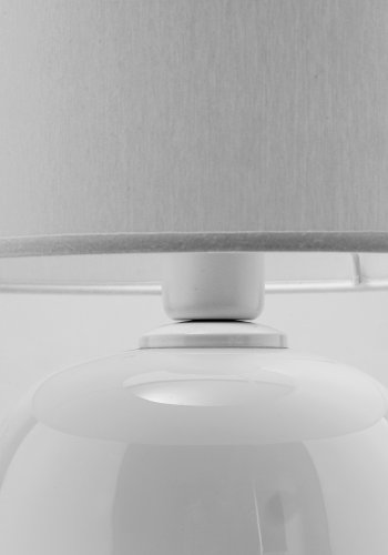TK Melody bordlampe - hvid stof og hvid glas
