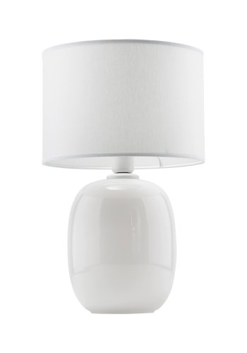 TK Melody bordlampe - hvid stof og hvid glas